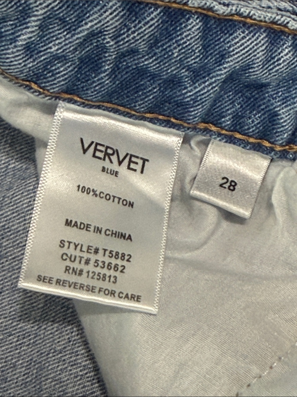 VERVET Refunded 90s Vintage Loose Jeans Sz 28 High Rise Light Wash Raw Hem - Picture 4 of 5